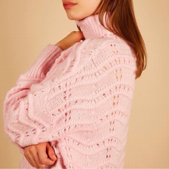 FRNCH NATEA SWEATER Turtleneck Cable Knit New With Tags Soft Comfy Feminine - Picture 6 of 16